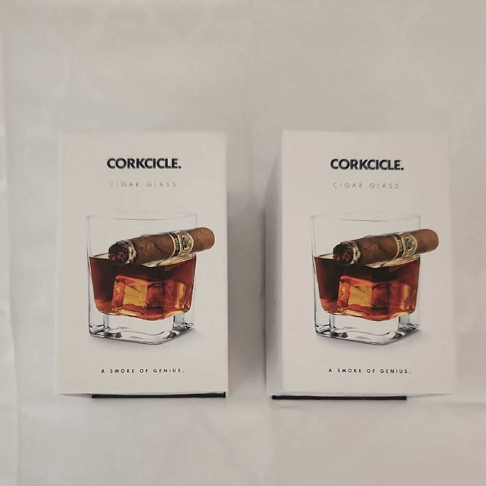 Corkcicle Cigar Glass Set with Amber Hue
